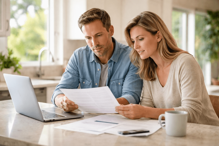 Jacksonville couple reviewing home and auto insurance options